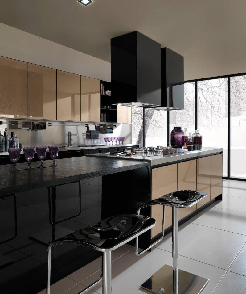 Черный уф кухонный шкаф Black uv kitchen cabinet