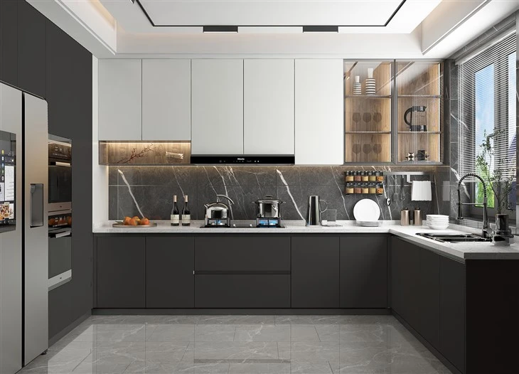 Black Lacquer Kitchen Cabinets factory