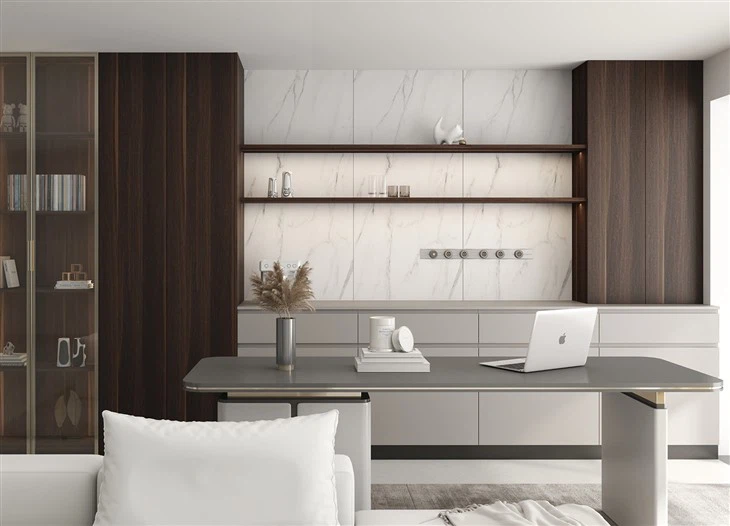 Wood Grain Laminate Kitchen Cabinet factory